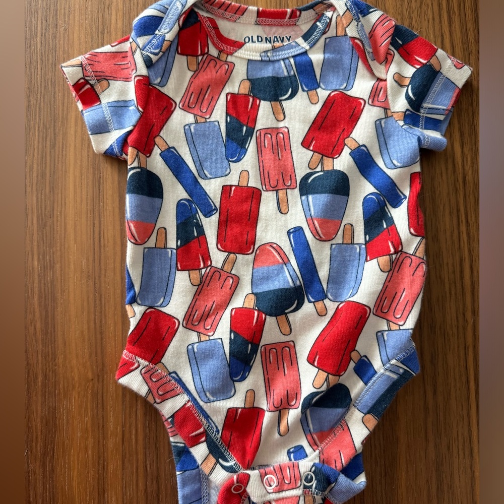 Baby 0-3 Month Fourth of July Popsicle onesie